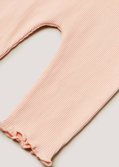 Baby Light Pink Ribbed Leggings (Newborn-23mths)