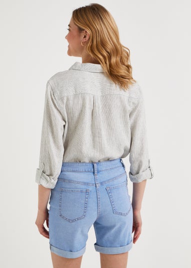 April Mid Wash Denim Shorts