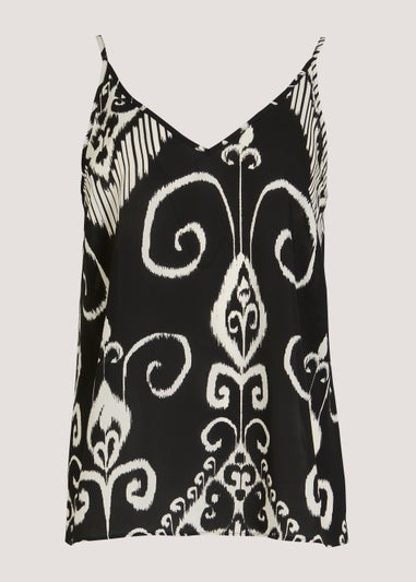 Monochrome Abstract Print Cami Top