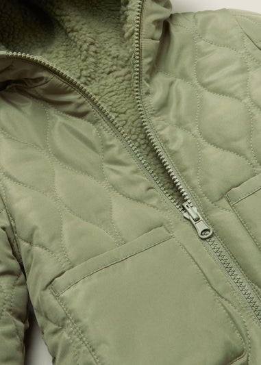 Boys Khaki Reversable Padded Borg Jacket (9mths-6yrs)