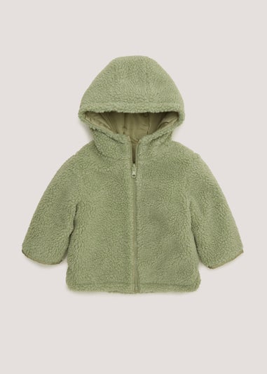 Boys Khaki Reversable Padded Borg Jacket (9mths-6yrs)