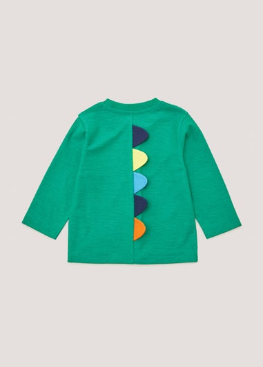 Boys Green 3D Dinosaur Spike Long Sleeve T-Shirt (9mths-6yrs)