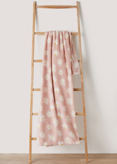Pink Floral Print Throw (130cm x 150cm)