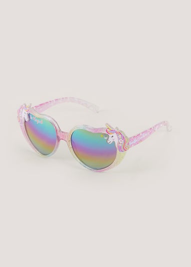 Kids Multicoloured Unicorn Heart Sunglasses (3-10yrs)