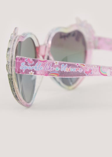 Kids Multicoloured Unicorn Heart Sunglasses (3-10yrs)