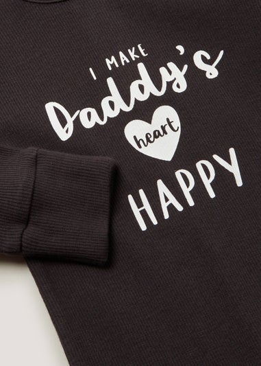Baby Black Daddy Sleepsuit (Tiny Baby-18mths)