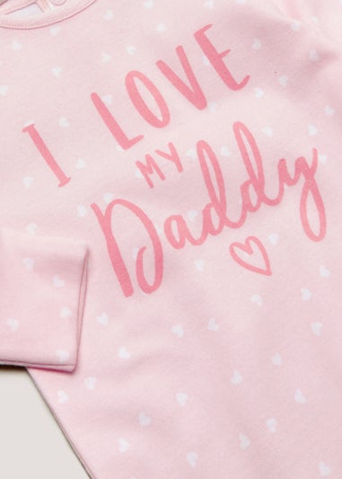Baby Pink Daddy Sleepsuit (Tiny Baby-18mths)
