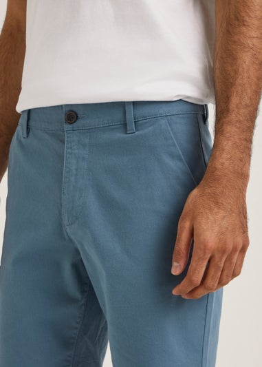 Blue Straight Fit Chino Shorts