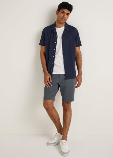 Grey Straight Fit Chino Shorts