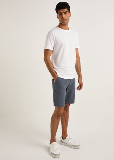 Grey Straight Fit Chino Shorts