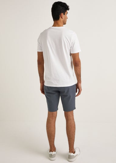 Grey Straight Fit Chino Shorts