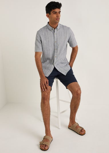 Navy Straight Fit Chino Shorts