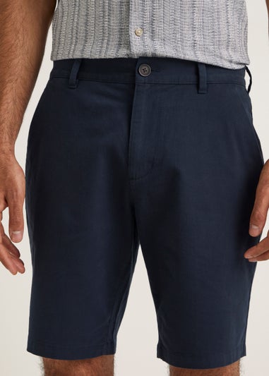 Navy Straight Fit Chino Shorts