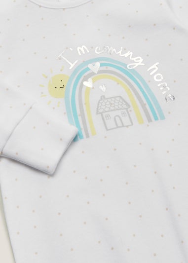 Baby White Coming Home Sleepsuit (Tiny Baby-18mths)