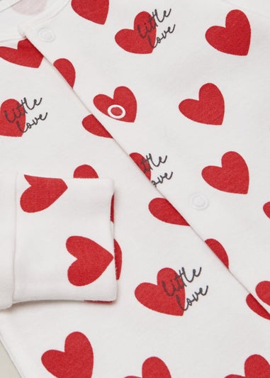 Baby Red Heart Valentine's Sleepsuit (Tiny Newborn-18mths)