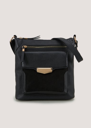 Black Messenger Crossbody Bag