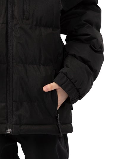 Boys Trespass Black Tuff Waterproof Jacket (2-12yrs)