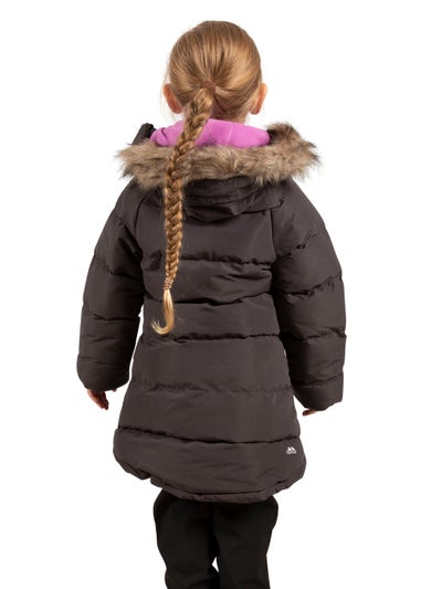 Girls Trespass Grey Unique Waterproof Jacket (2-12yrs)