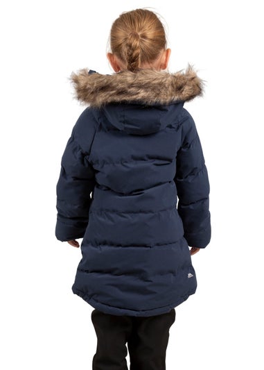 Girls Trespass Navy Unique Waterproof Jacket (2-12yrs)