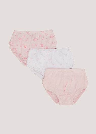 Baby 3 Pack Pink Frill Knickers (Newborn-23mths)