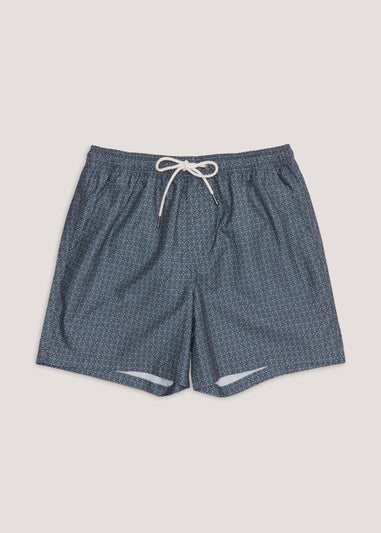 Navy Diamond Geo Swim Shorts