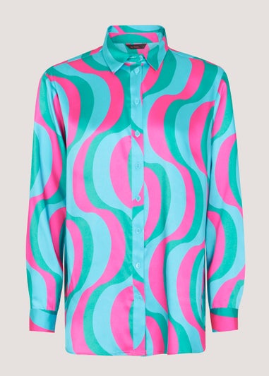 Be Beau Multicoloured Swirl Satin Shirt