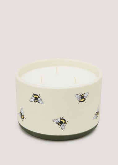 Cream Citronella Bee Candle (15cm x 10cm)