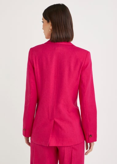 Et Vous Pink Linen Blend Suit Blazer