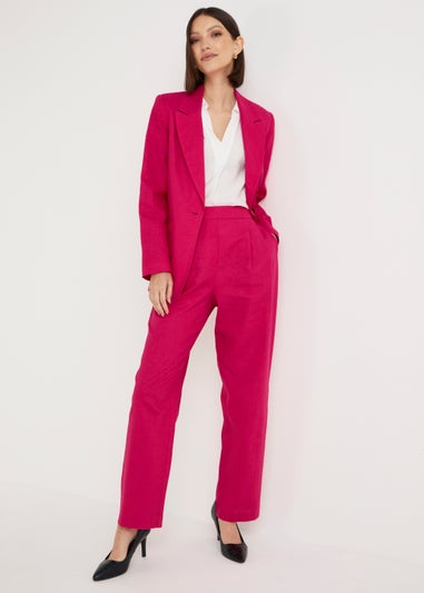 Et Vous Pink Linen Blend Suit Blazer