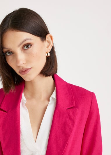 Et Vous Pink Linen Blend Suit Blazer