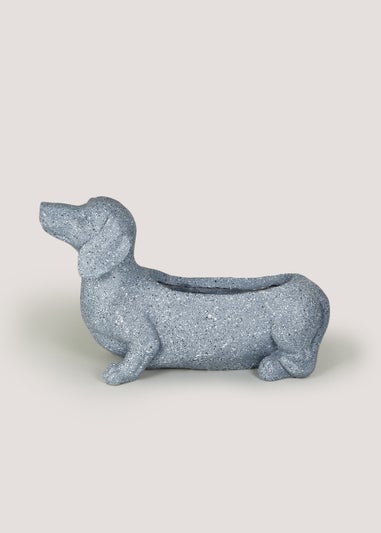 Grey Dachshund Planter (50cm x 19.5cm x 31cm)