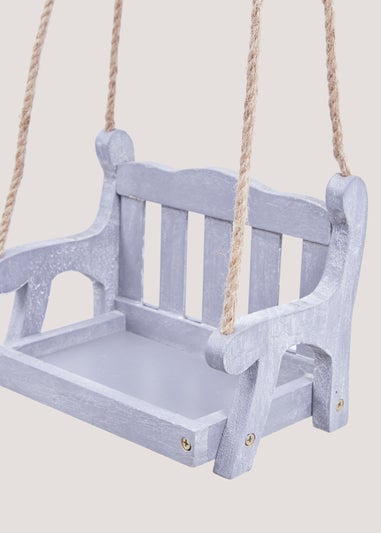 Grey Wood Swing Bird Seat (23cm x 17.5cm x 14.5cm)
