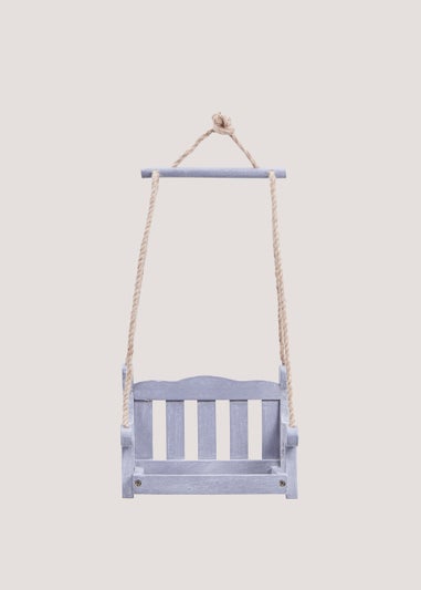 Grey Wood Swing Bird Seat (23cm x 17.5cm x 14.5cm)
