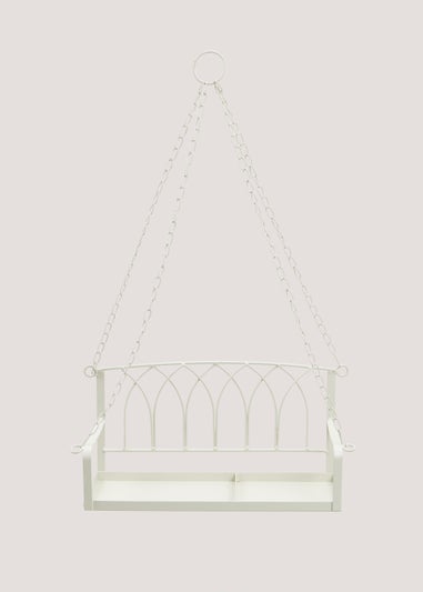 Beige Metal Swing Bird Seat (30cm x 15cm x 12.5cm)