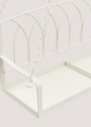 Beige Metal Swing Bird Seat (30cm x 15cm x 12.5cm)
