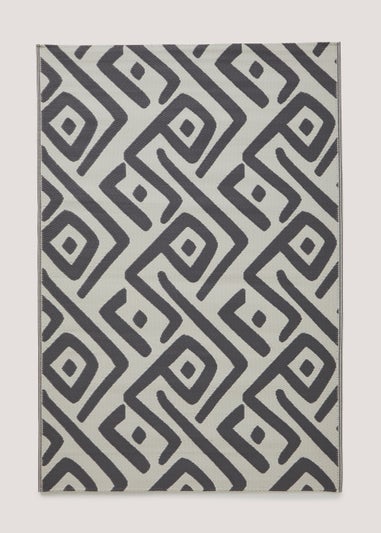 Grey Geometric Outdoor Rug (220cm x 150cm)