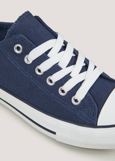 Navy Toe Cap Canvas Trainers