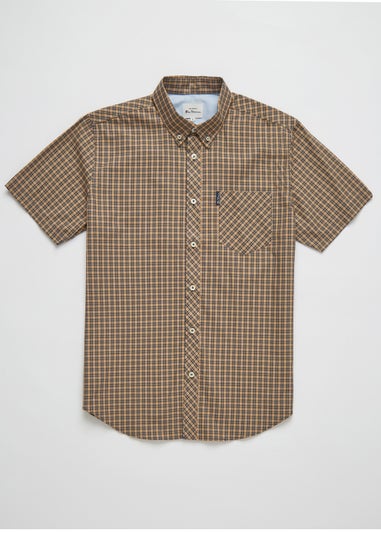 Ben Sherman Sand Mini Mod Check 100% Cotton Regular Fit Shirt