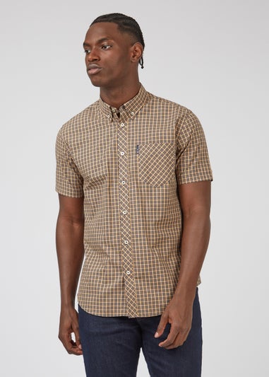 Ben Sherman Sand Mini Mod Check 100% Cotton Regular Fit Shirt
