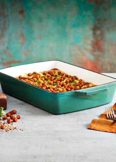 Barbary & Oak Green Cast Iron Roaster (39cm)