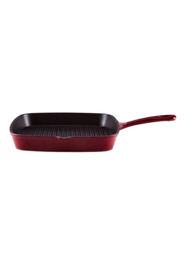 Barbary & Oak Red Cast Iron Grill Pan (23cm)