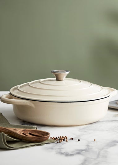 Barbary & Oak Cream Shallow Casserole Dish (28cm)