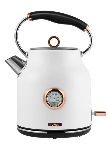 Tower White Traditional Steel Kettle (1.7L)