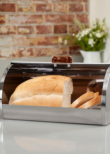 Tower White Roll Top Bread Bin (19cm x 38cm x 27cm)