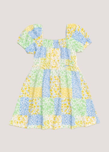 Girls Multicolour Floral Patchwork Dress (4-13yrs)