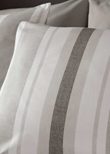 Grey Stripe Reversible Duvet Cover
