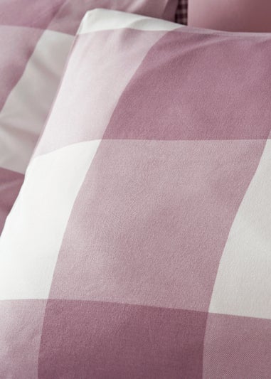 Lilac Gingham Reversible Duvet Cover