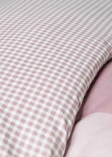 Lilac Gingham Reversible Duvet Cover