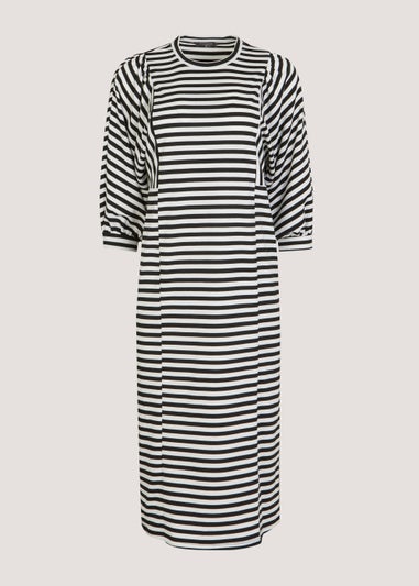 Black Stripe Column Dress