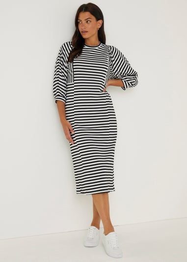 Black Stripe Column Dress